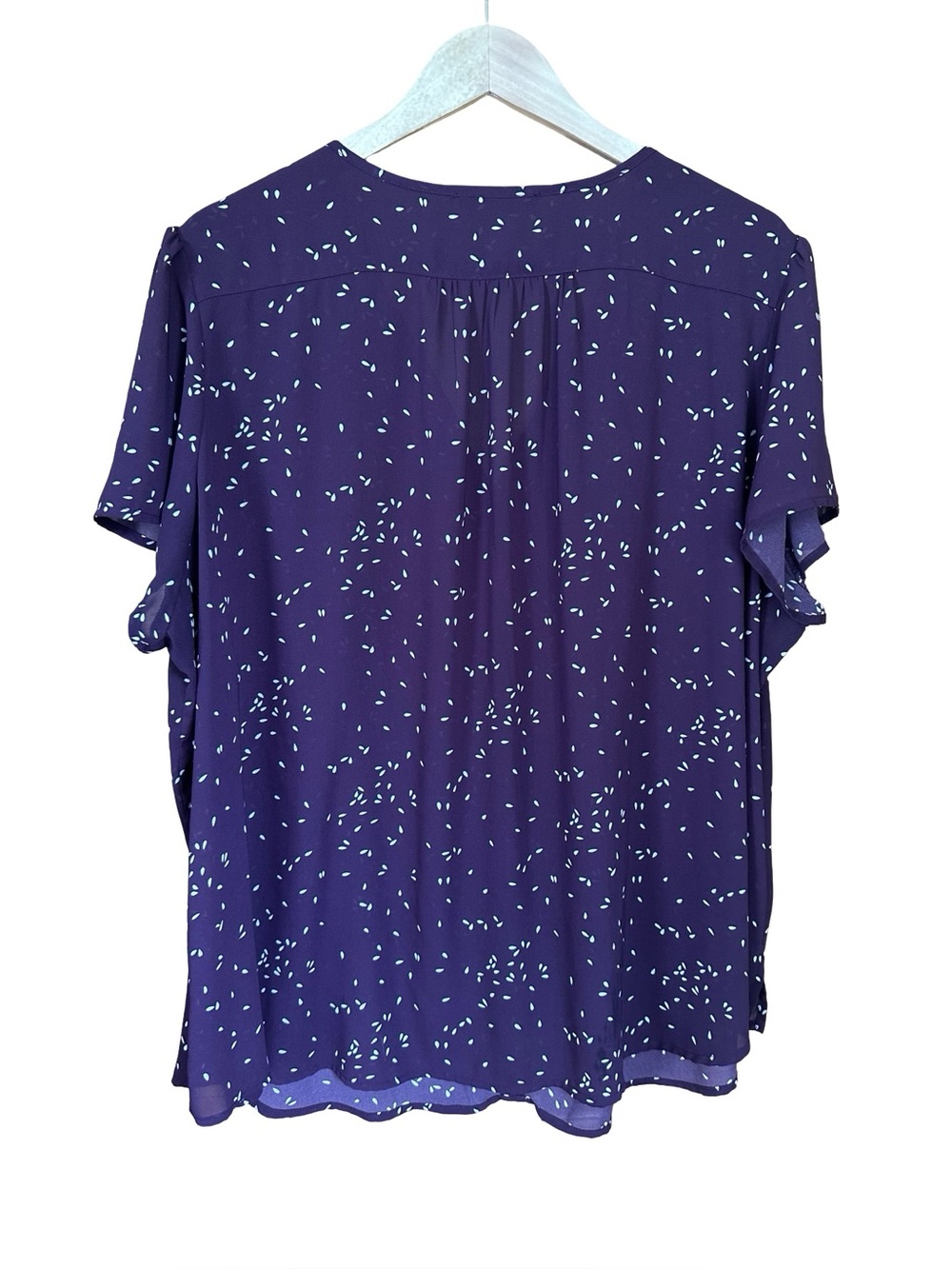 MONDAY FUN Linnette Split Neck Smocked Blouse Mauve 3X - Picture 4 of 7